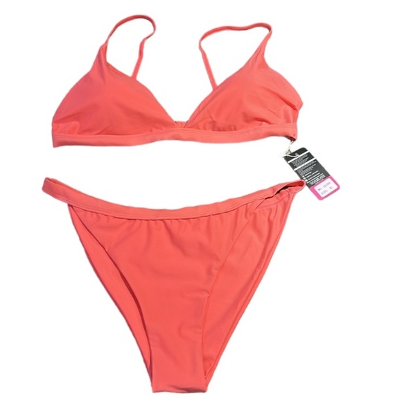 SHEKINI Hi Waist Triangle Bikini Coral size XL - Picture 1 of 10